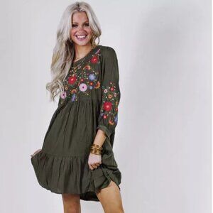WORN ONCE Savanna Jane Floral Embroidered Dress